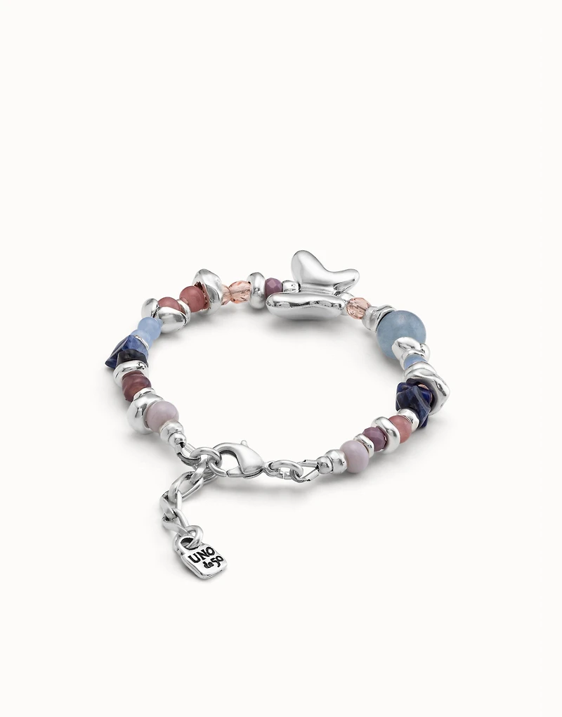 Beaded bracelet with multicolor handmade crystals