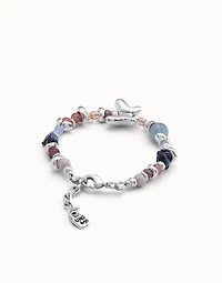 Beaded bracelet with multicolor handmade crystals