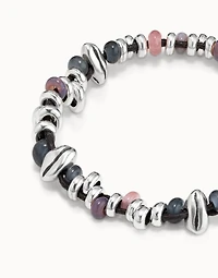 Beaded bracelet with leather