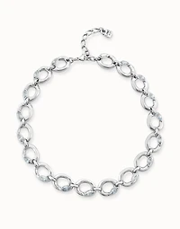 Short oval link chain necklace