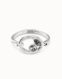 Sterling silver-plated bangle bracelet with crystals