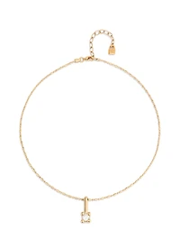 Short chain necklace with white cubic zirconia