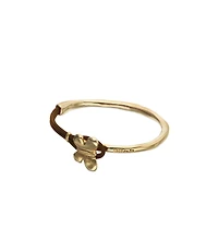 Brown leather bracelet with butterfly ornament