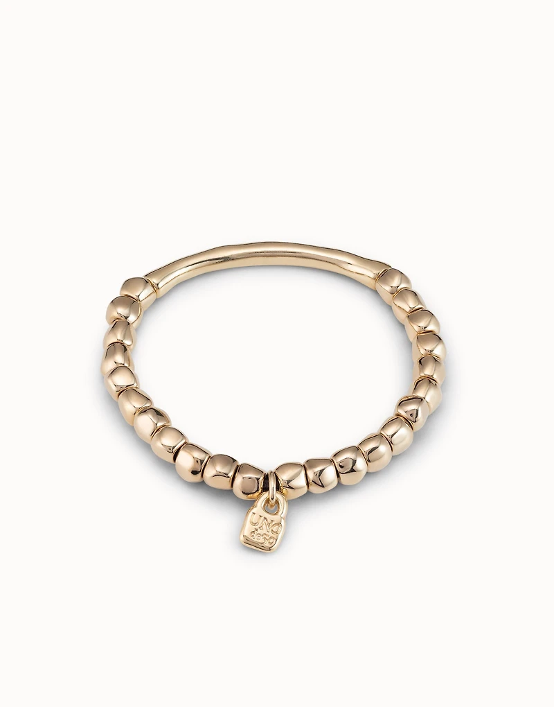 Beaded stretch bracelet with tubular piece