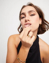 Open ring with white topaz