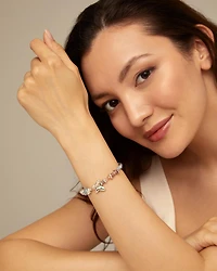 Beaded bracelet with multicolor handmade crystals