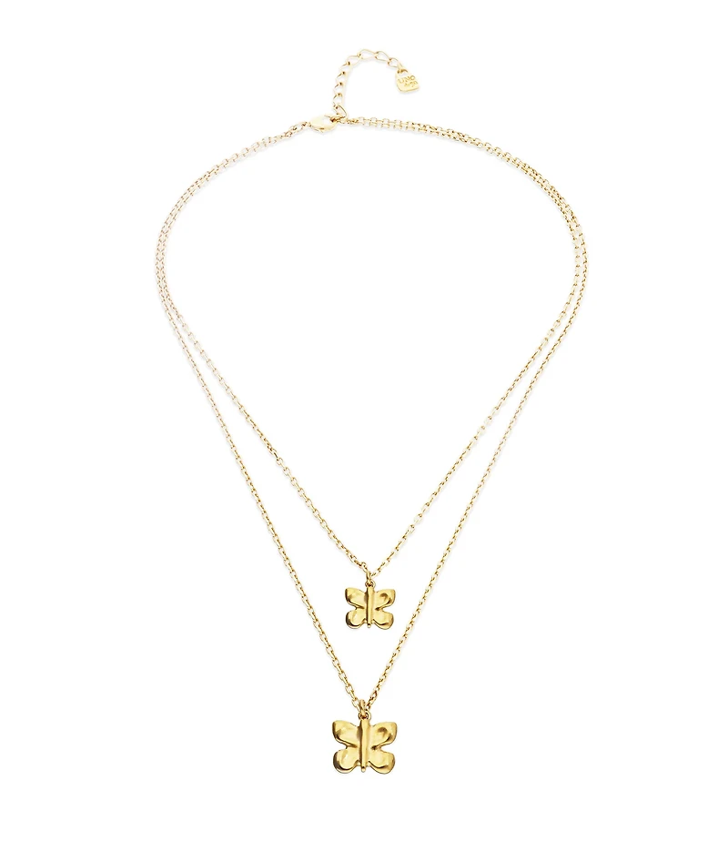 Double necklace with butterflies