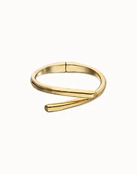 Bangle bracelet with intertwined organic shapes