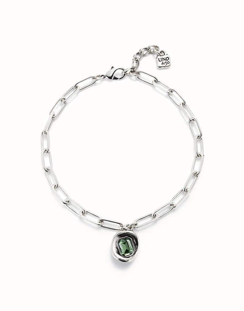 Short link chain pendant necklace turquoise crystal