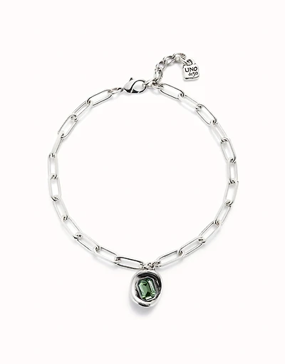 Short link chain pendant necklace turquoise crystal
