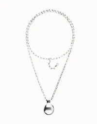 Long necklace with large sphere