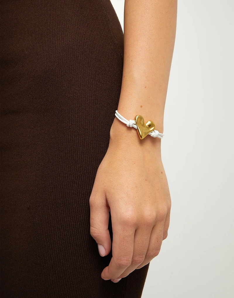 leather bracelet with heart detail