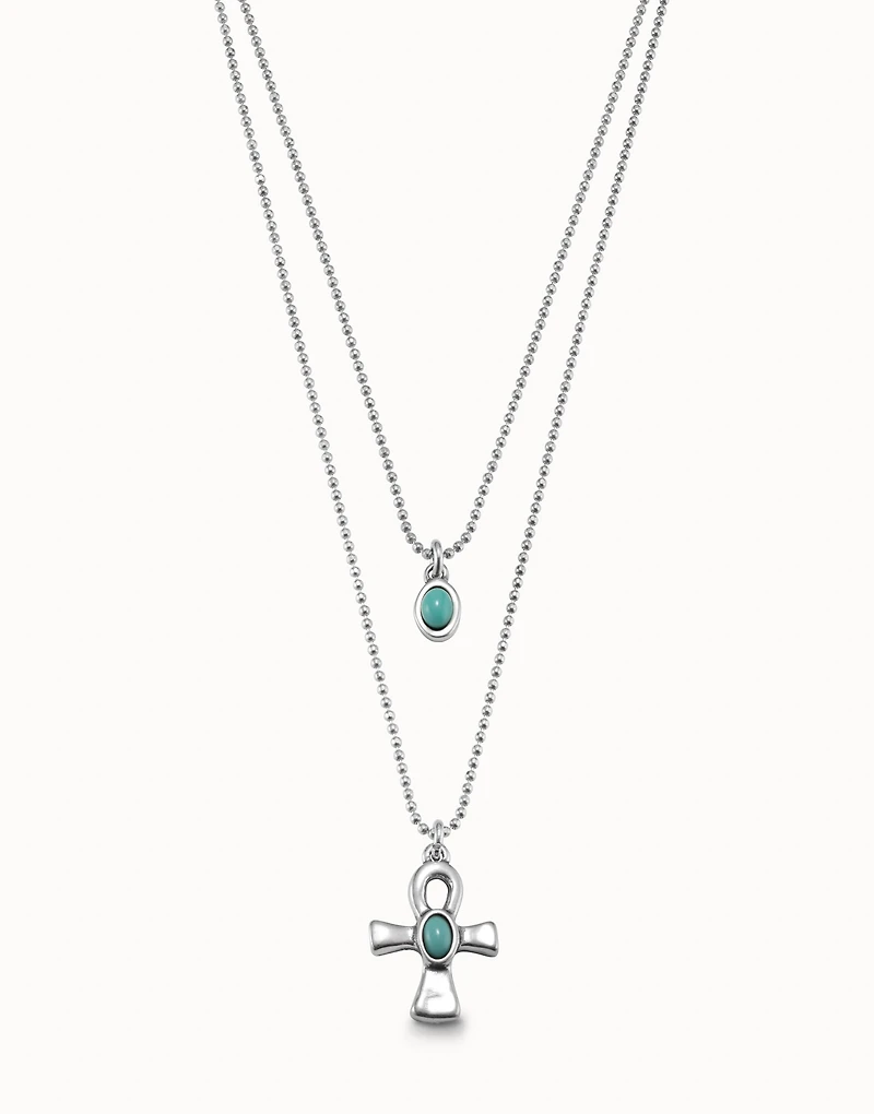 Multi strand long pendant necklace