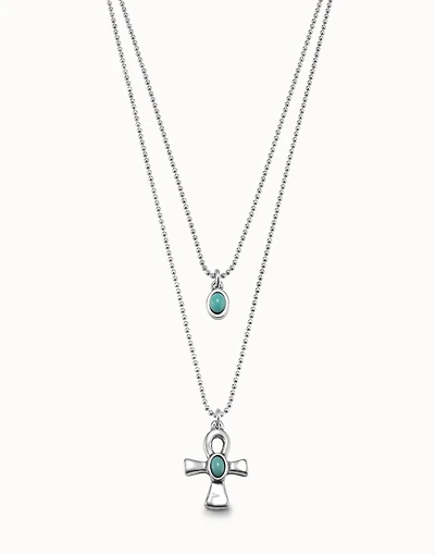 Multi strand long pendant necklace