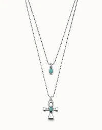 Multi strand long pendant necklace