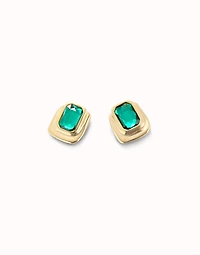 Earrings with green crystal