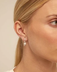 Single Hoop Charm With A Pearl