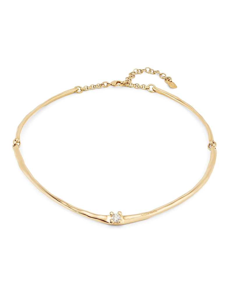 Choker necklace with white cubic zirconia