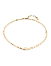 Choker necklace with white cubic zirconia