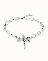Short link chain necklace with dragonfly