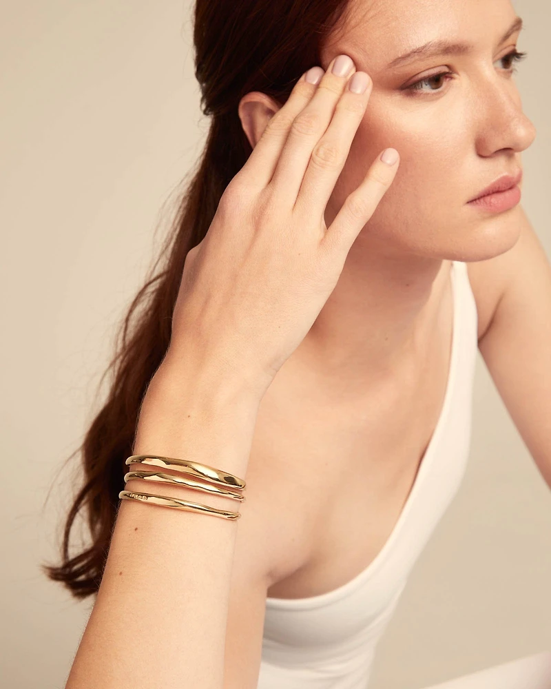 Triple strand cuff bracelet