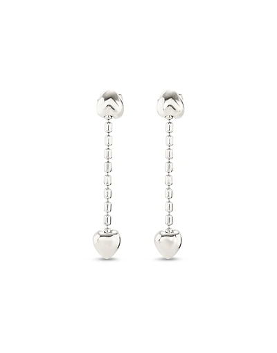 Drop earrings with small hearts