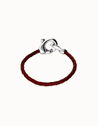 leather bracelet with interlocking carabiner