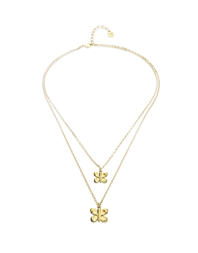 Double necklace with butterflies