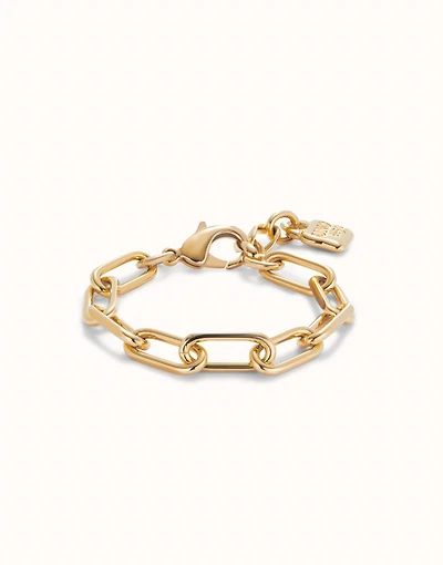 Paper clip link bracelet with padlock