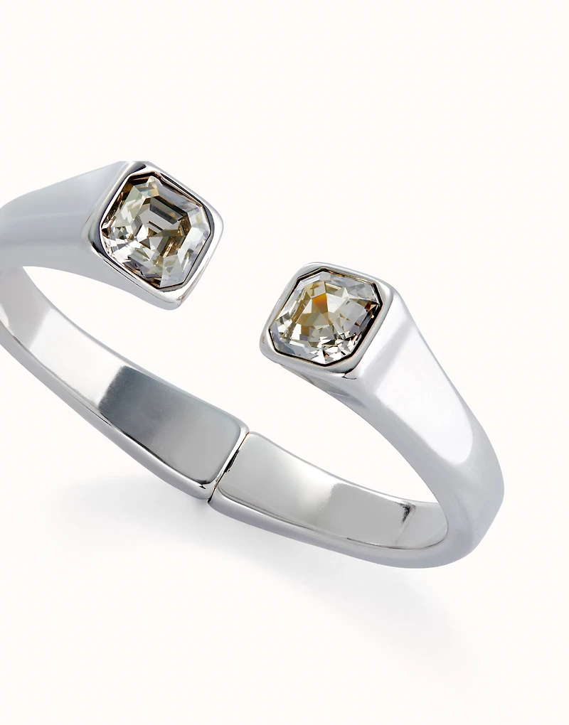 Cuff bracelet with white crystal
