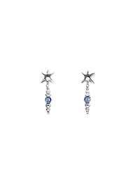 Long earrings with starfish and crystals