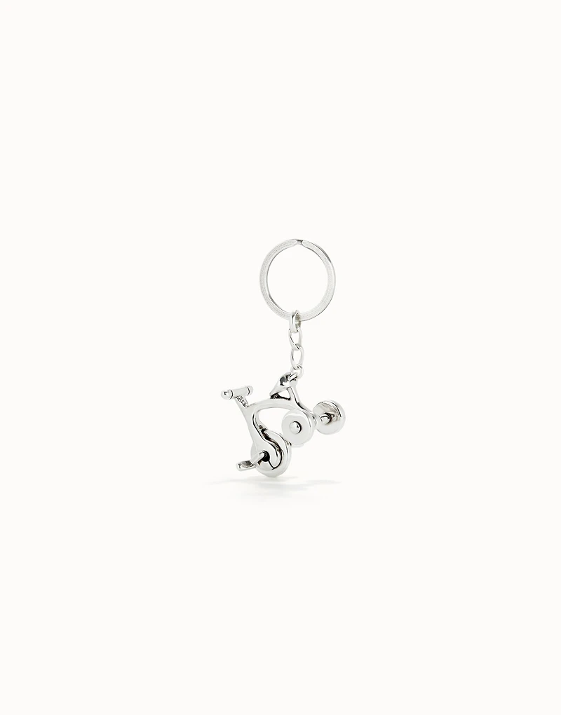 Sterling silver-plated tricycle key-ring