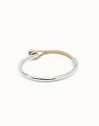 Bangle bracelet with ivory leather