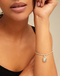 Oval link chain charm bracelet