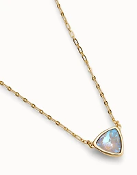 Pendant chain link necklace with multicolor crystal