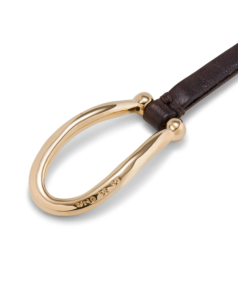 Leather bracelet with large central link