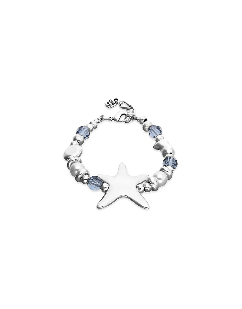 Elastic bracelet with blue crystals and starfish