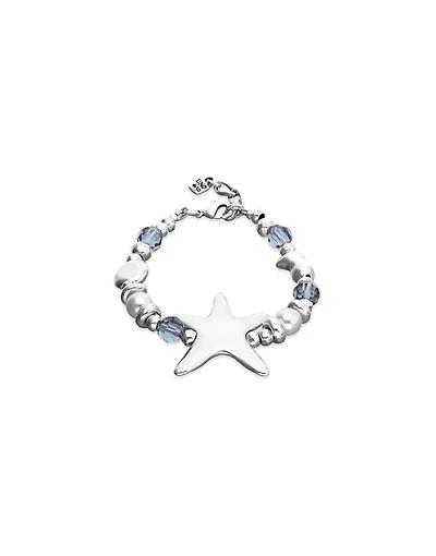 Elastic bracelet with blue crystals and starfish