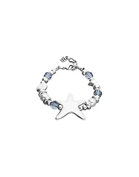Elastic bracelet with blue crystals and starfish