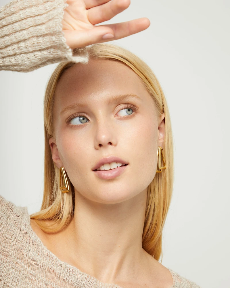 Double triangular earrings