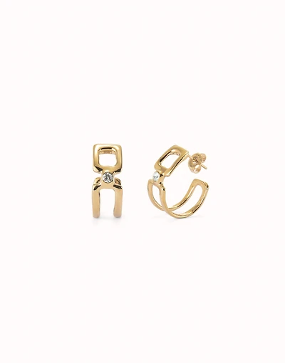 Hoop earrings with white topaz
