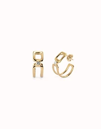Hoop earrings with white topaz