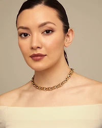 Rectangular links chain necklace