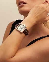 Watch with leather strap