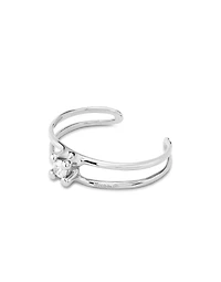Bangle bracelet with central crystal