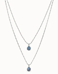 Long pendant chain necklace with crystals