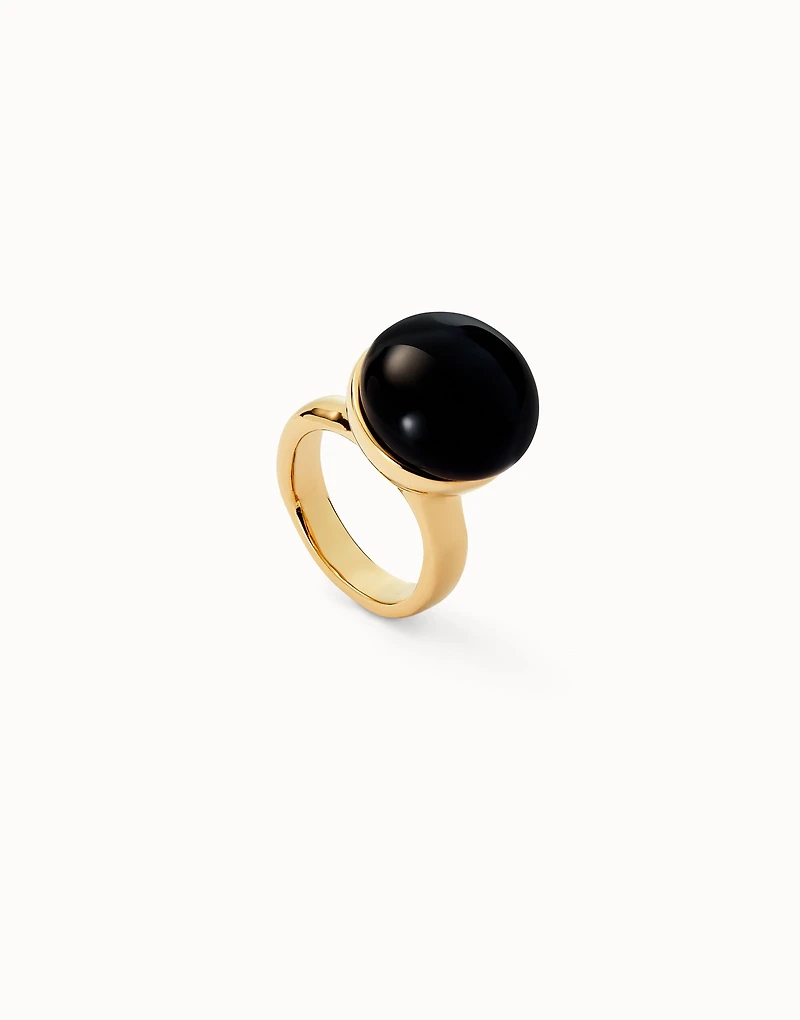 Ring with black murano glass
