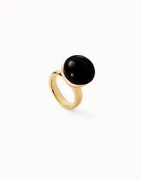 Ring with black murano glass