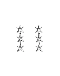 Long earrings with 3 starfishes