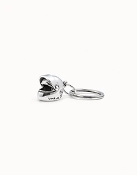 Sterling silver-plated helmet key-ring